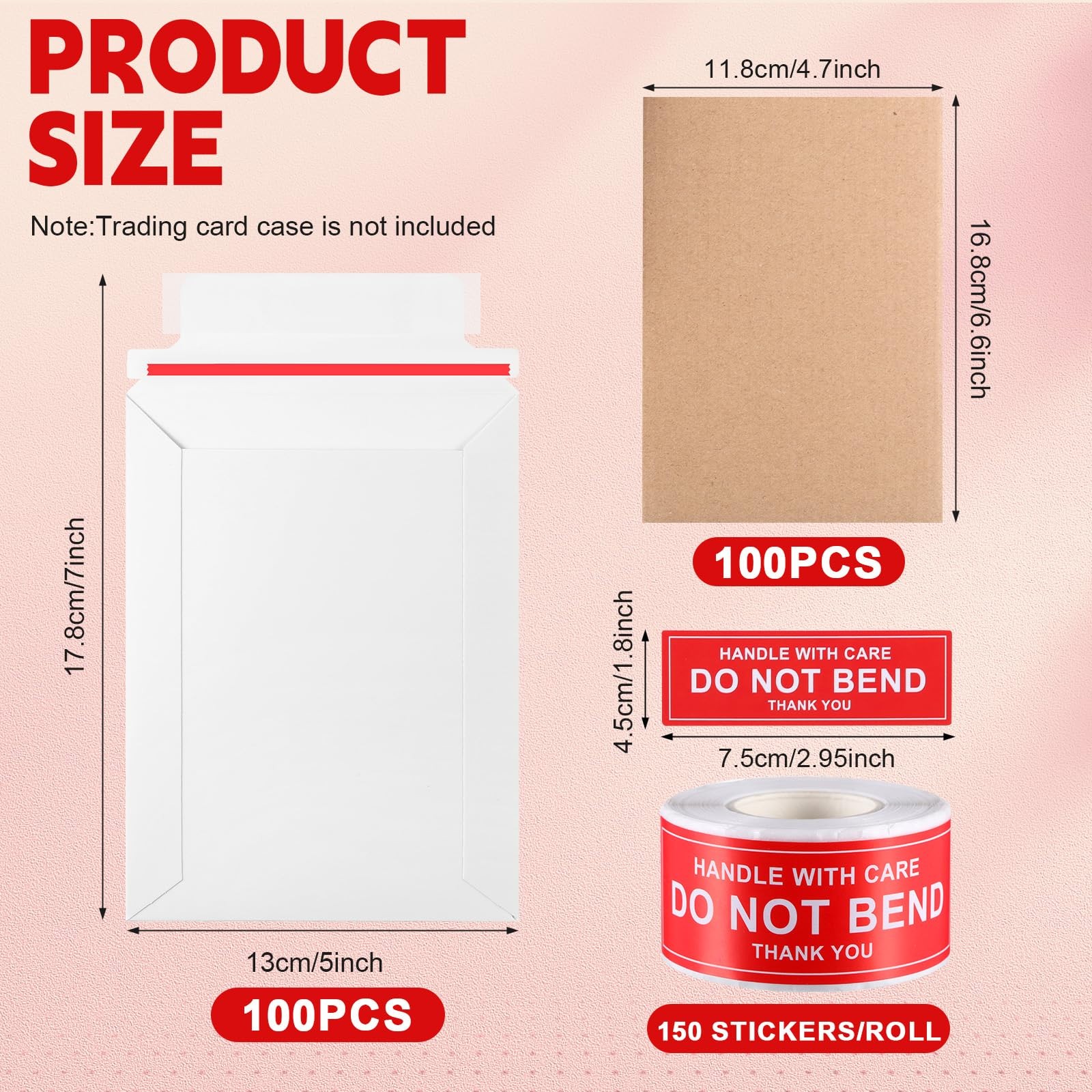 Honoson 201 Pcs Trading Card Shipping Set 7″ x 7.09 x 16.93 inches, White