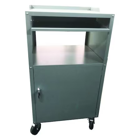 Mobile Computer Cabinet, Gray, Pc, Steel, 462D21