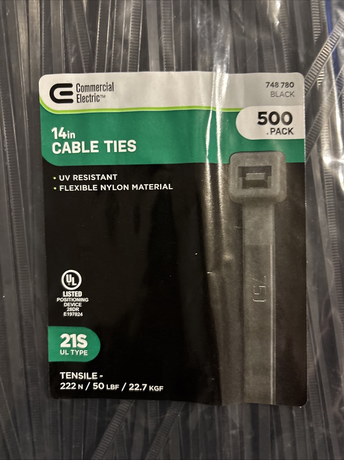 500-Pack 14” Cable Ties (Commercial Electric)