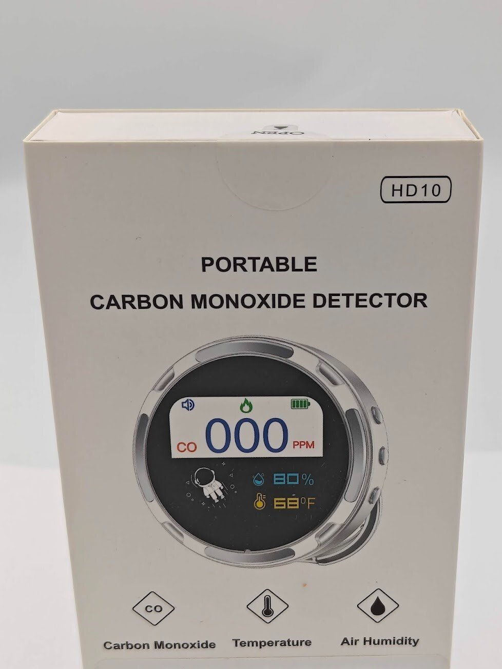 Carbon Monoxide Detector Indoor Air Quality Monitor HD10 Adjustable Brightness
