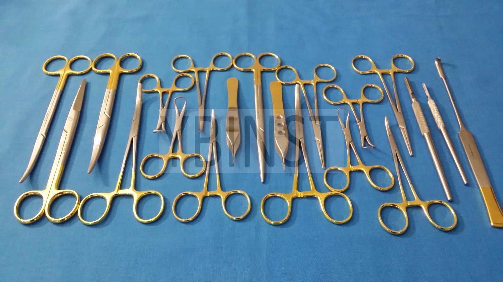 50 PCS GOLD HANDLE GENERAL SURGERY SPAY PACK SURGICAL DENTAL INSTRUMENTS KIT