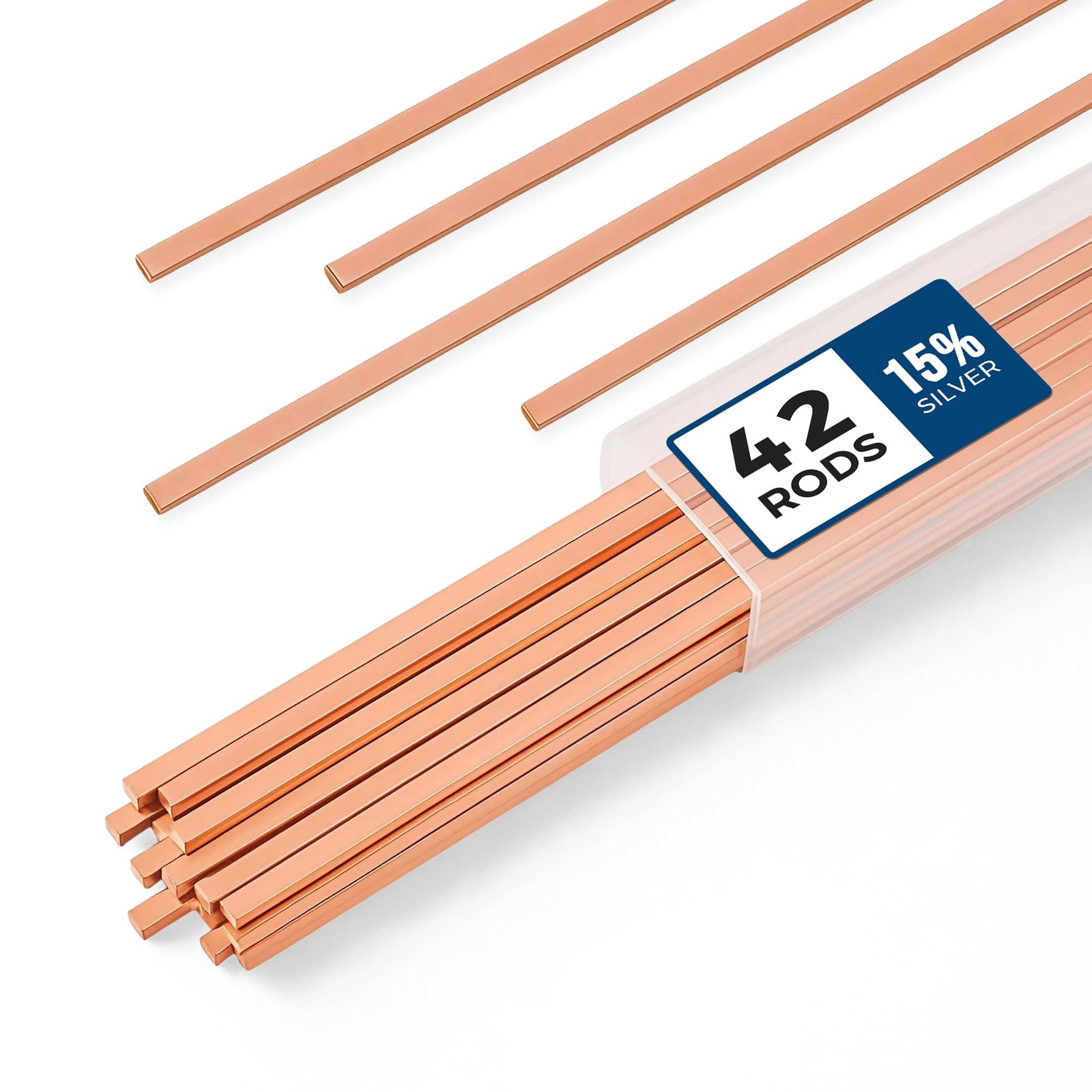 42 pcs Brazing Rods AWS BCuP-5 15% Silver Solder Phos Copper Brazing Alloy Flat