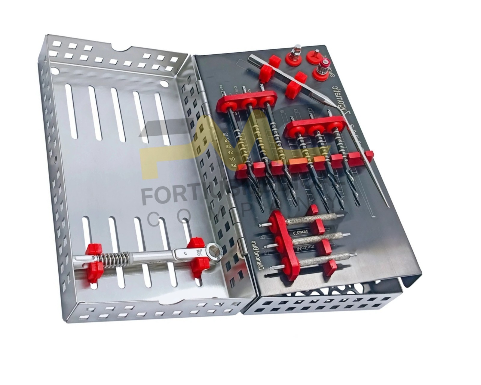 Zygoma 14Pcs Zygomatic Dental Implant Kit Titanium Coated Surgical Drill Set