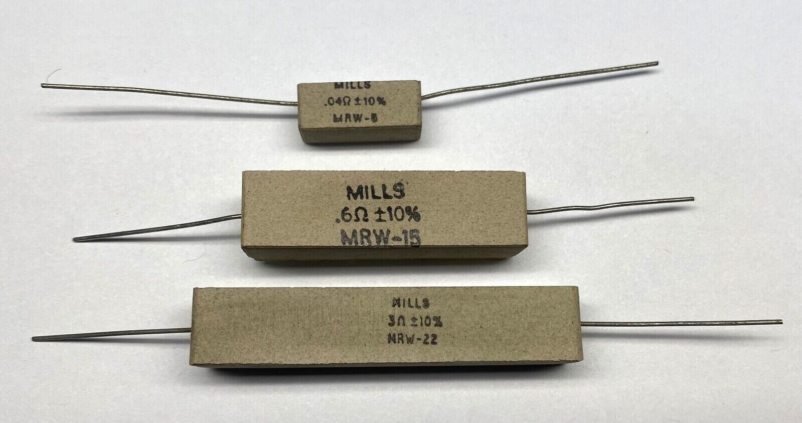 US Stock 0.04Ω, 0.6Ω, and 3Ω Ceramic Power Resistors, 10pcs/pk