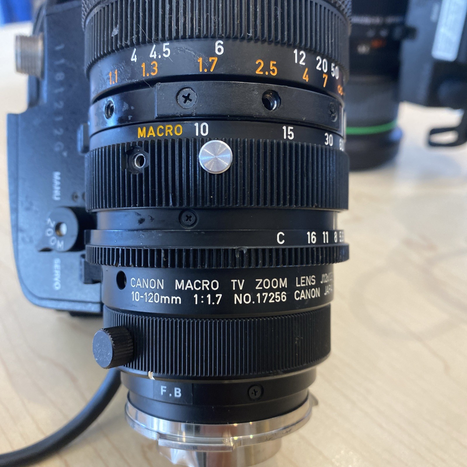 Canon Macro TV Zoom Lens J12X10B 10-120Mm 1:1.7 Servo J12x10B KRSM 12x Bx#1 L#24