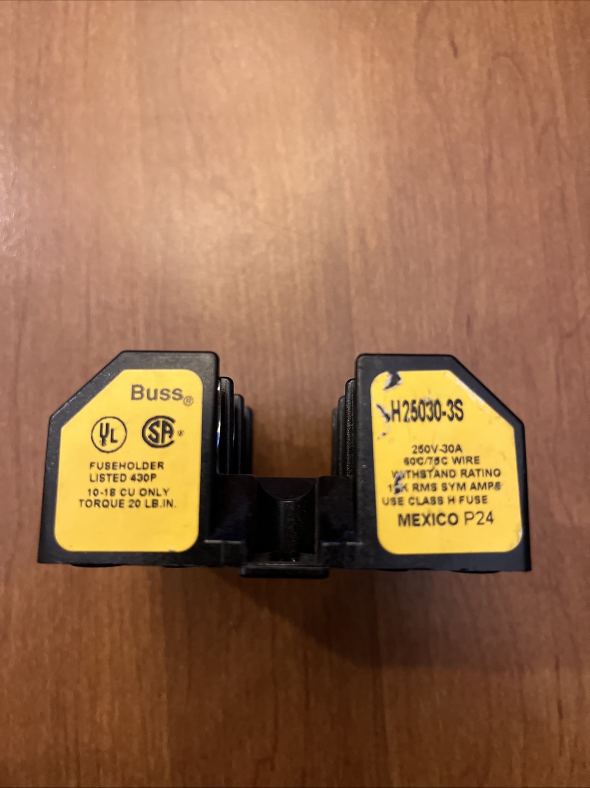 🔥BUSS H25030-3S FUSEHOLDER, 3 POLE 250V 30A 60C/75C WIRE Used Free Shipping🇱🇷