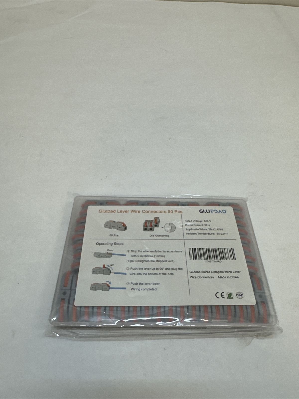 50 Pcs Wire Connector, 1 Conductor Compact Wire Connectors Splicing |