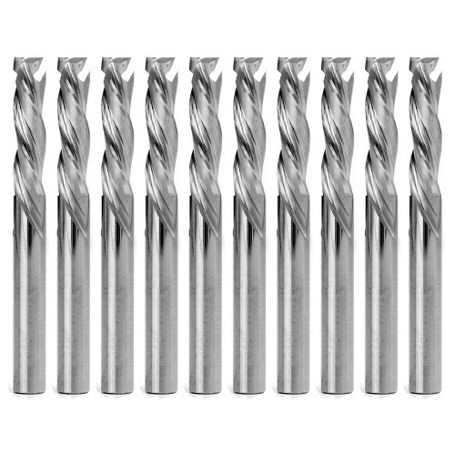 1/4″ Dia 3 Flute Compression Endmill CNC 10 Pack 1/4″ Shank Yonico 33310-SC-10PK