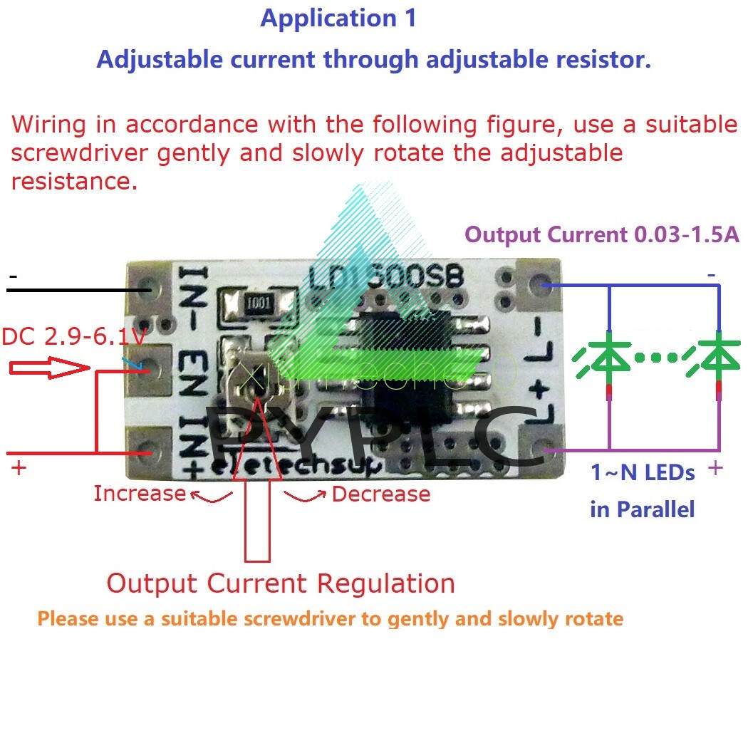 DC 3-6V 28-1500mA Adjustable Output Current LED Driver Module PWM Controller