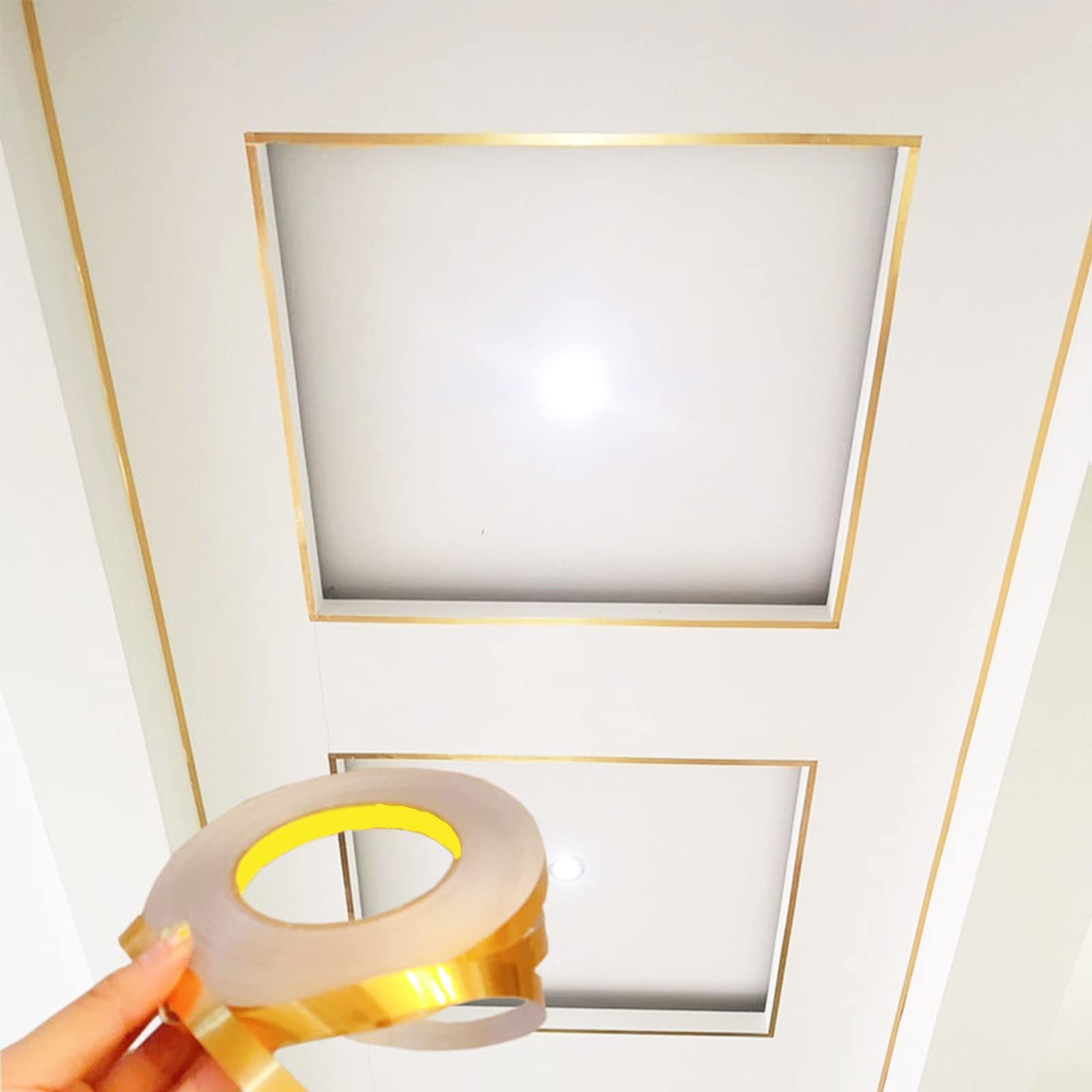 Peel and Stick Gold Metalized Polyester Mylar Film Craft Tape, Self-Adhesive Wal