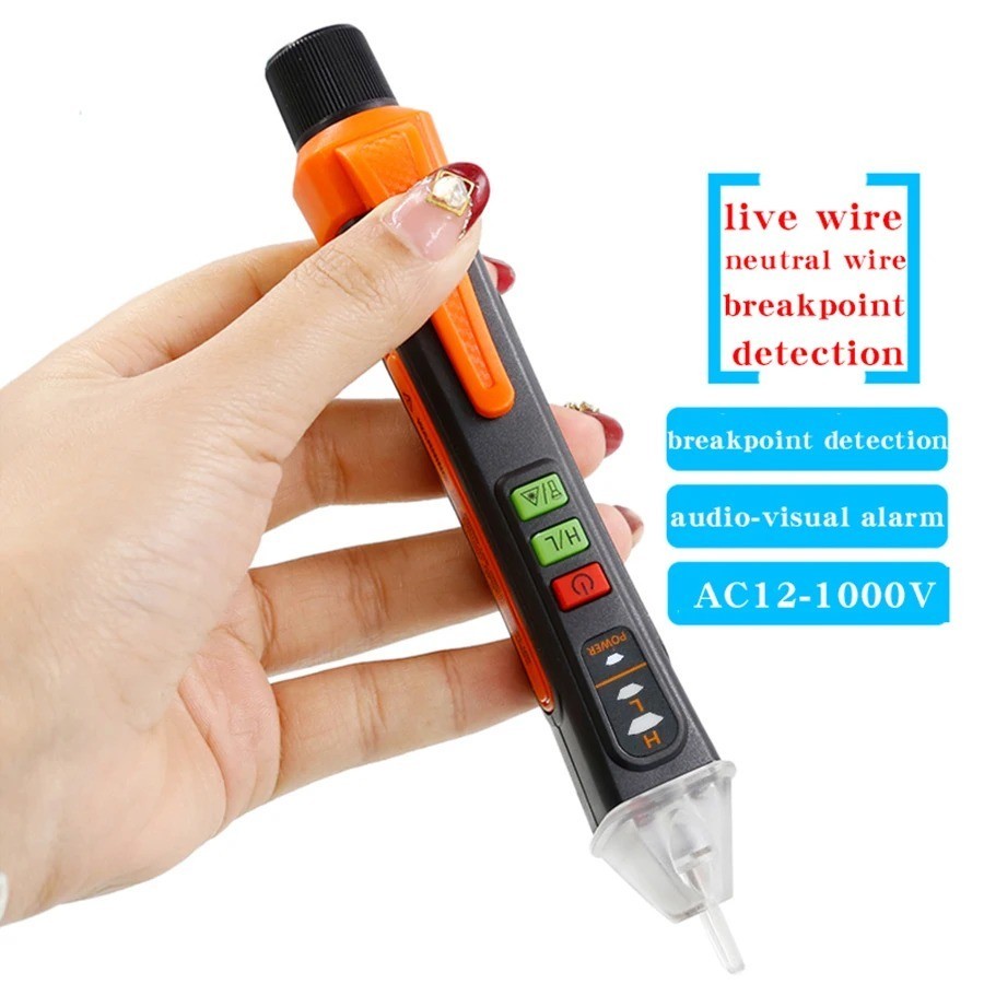 Non-Contact Voltage Tester Pen AC 12-1000V Live Wire Detector Breakpoint Finder