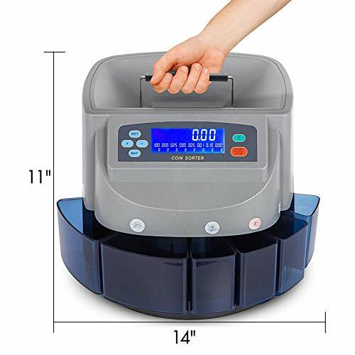 Electronic USD Coin Sorter and Counter, LCD Display, Sorts 270 Coins Per Minute