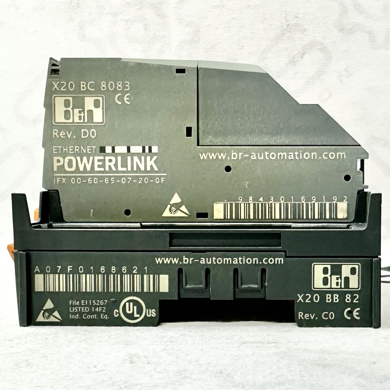 B&R X20BB82 Base w/ X20HB2880 & X20BC8083 Ethernet Powerlink Bus Controller