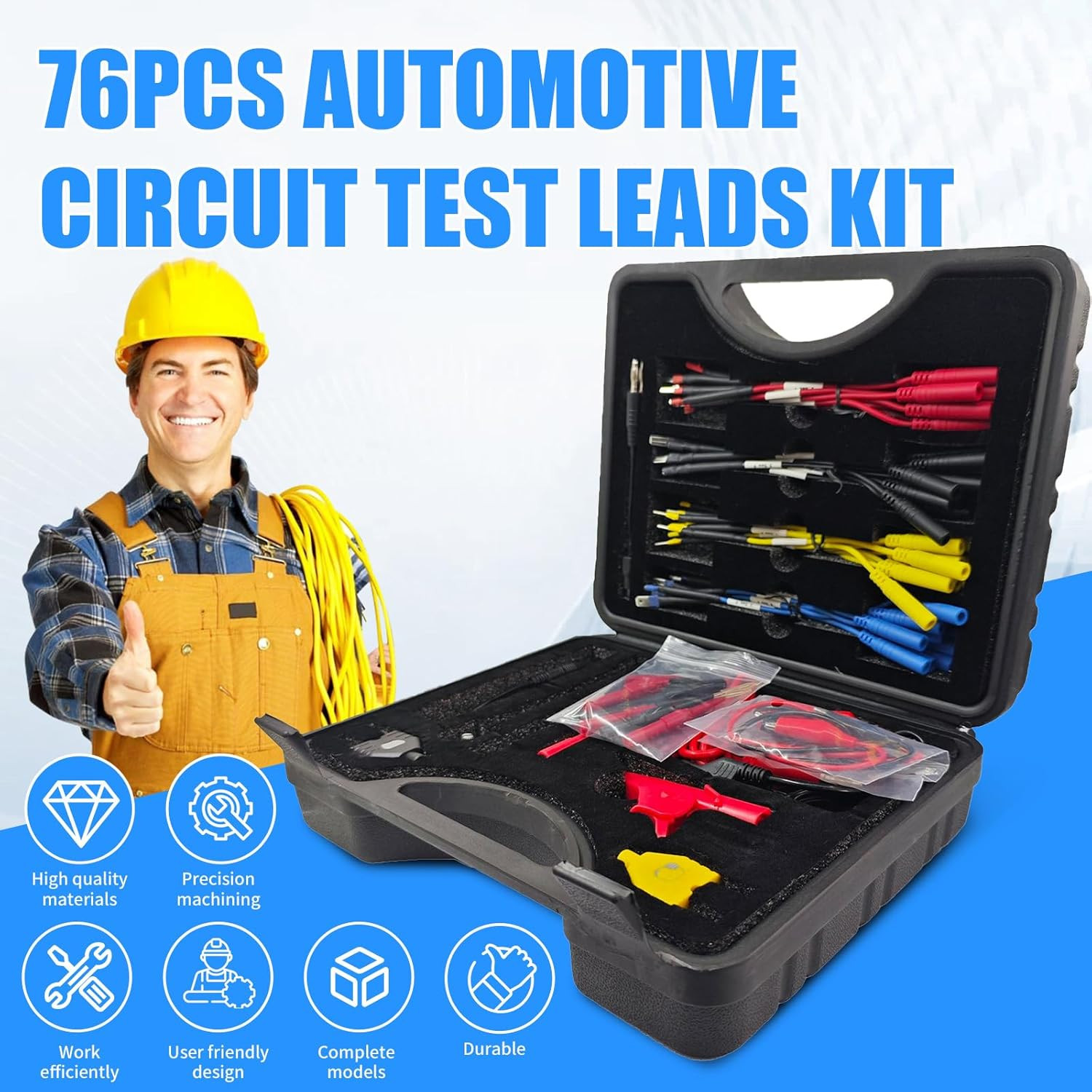 76 PCS Automotive Test Lead Kit for Car Diagnostics – Multimeter Accessories