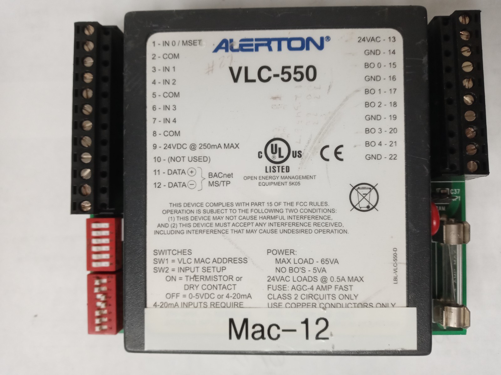Alerton VLC-550 HVAC Field Programmable Controller