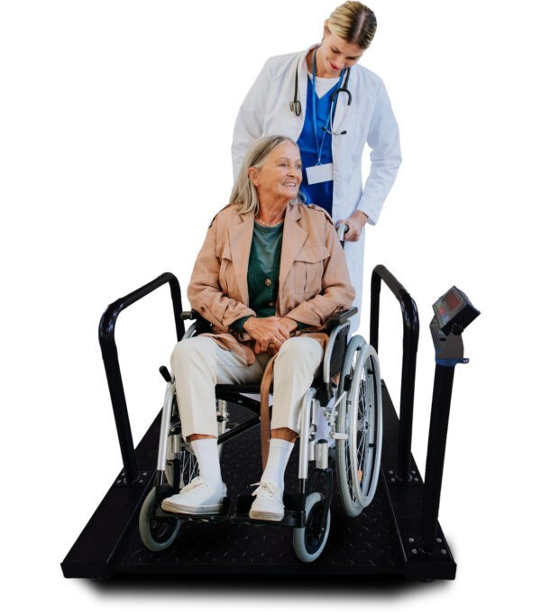 BA-ROWS Wheelchair Scale with Ramps Handrail Indicator 1000 LB