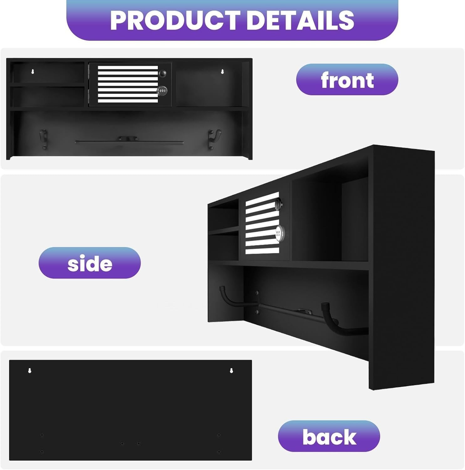 Wall Mounted Police Gear Rack 220lb Metal Police Gear Stand for Law Enforcement