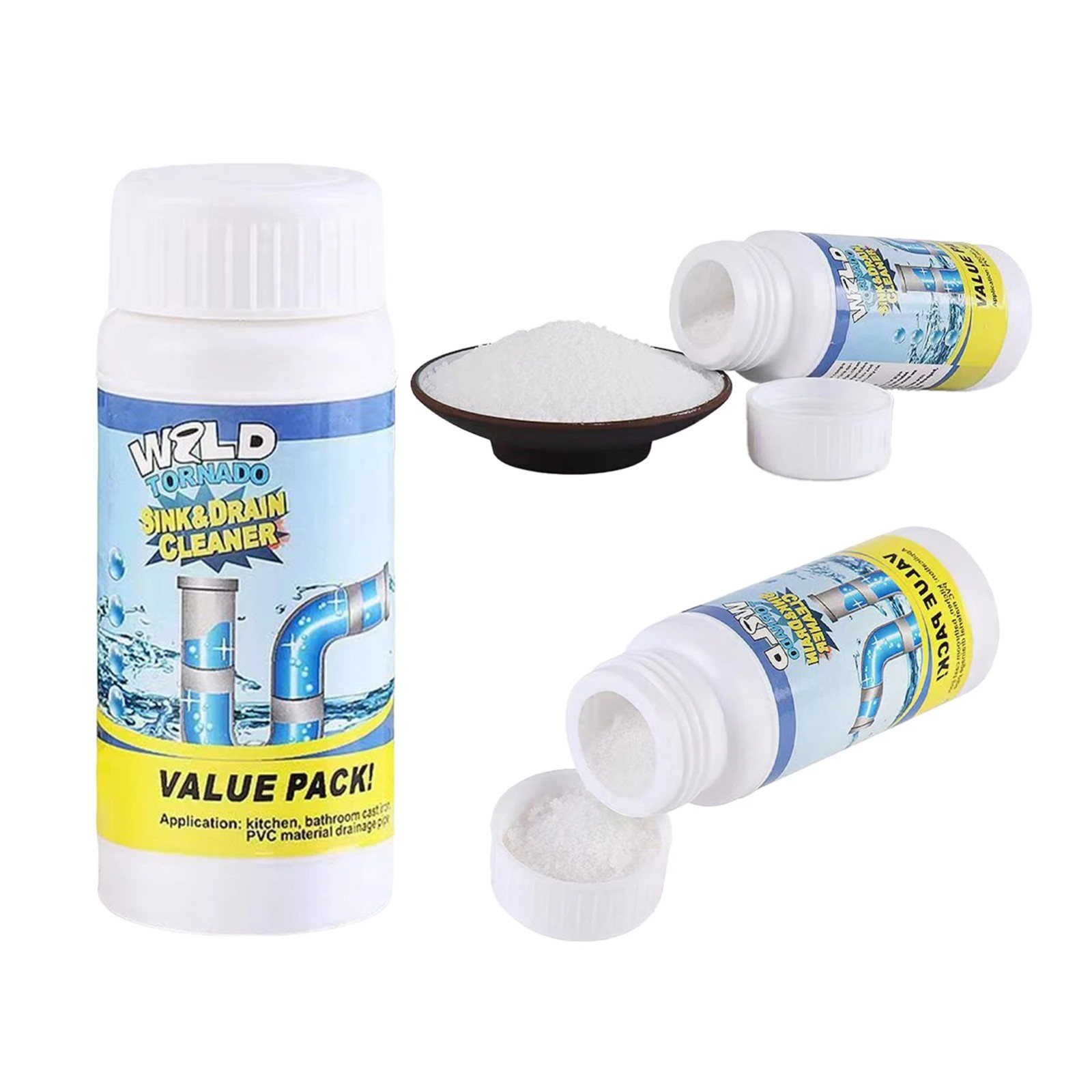 2 Pcs Sink and Drain Cleaner Wild Tornado Pipe Dredge Drain Cleaner