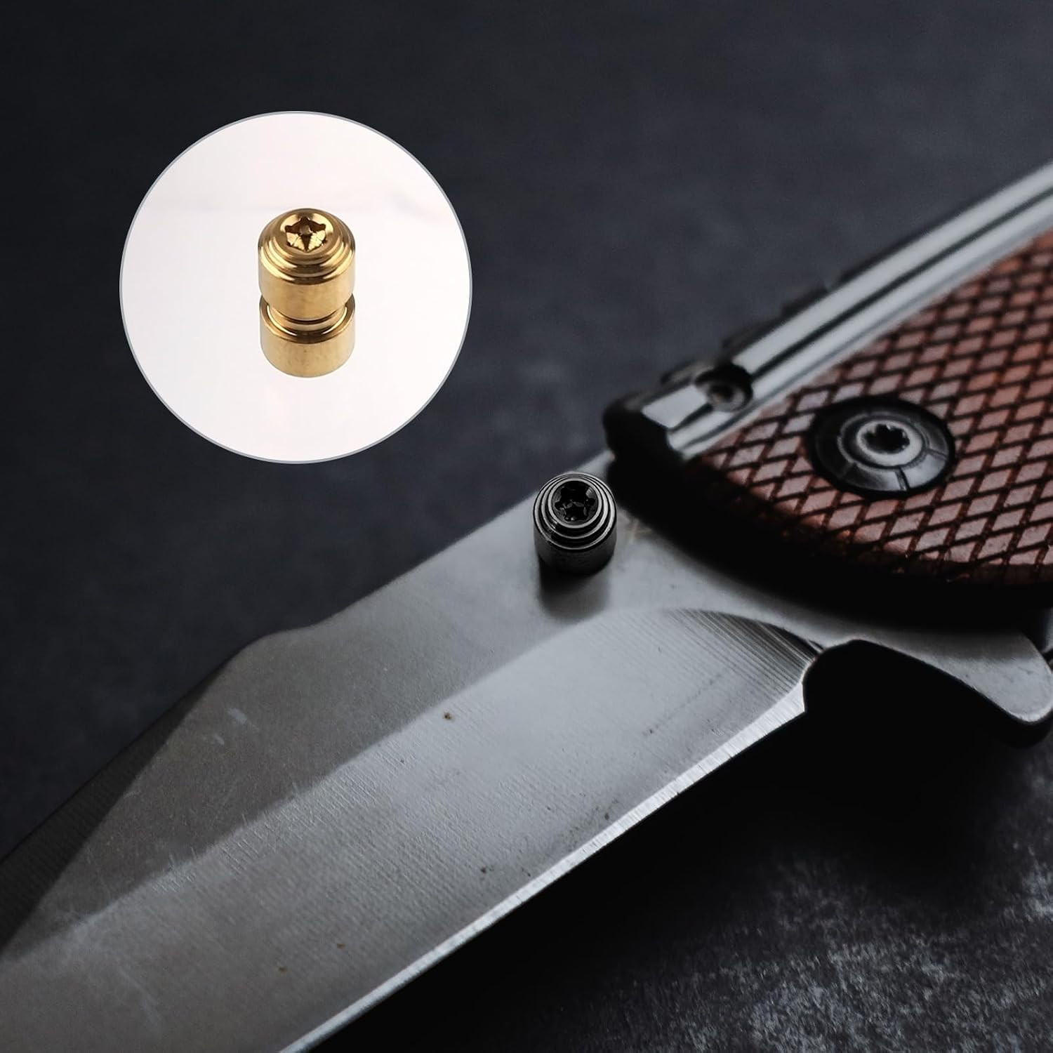 Titanium Thumb Stud Replacement Screws for Benchmade 535 Bugout (3 Sets)