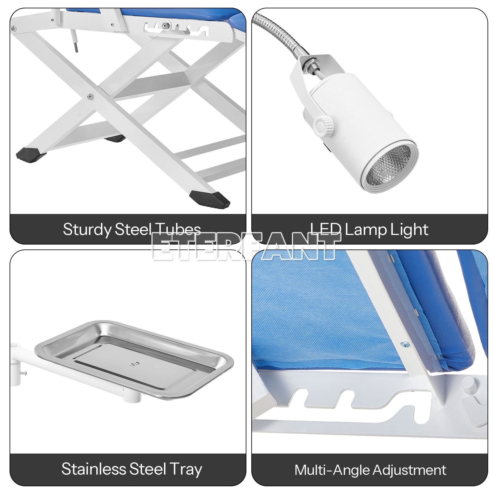 USA Dental Suction Unit Negative Pressure Pump/Portable Folding Chair+ LED Light