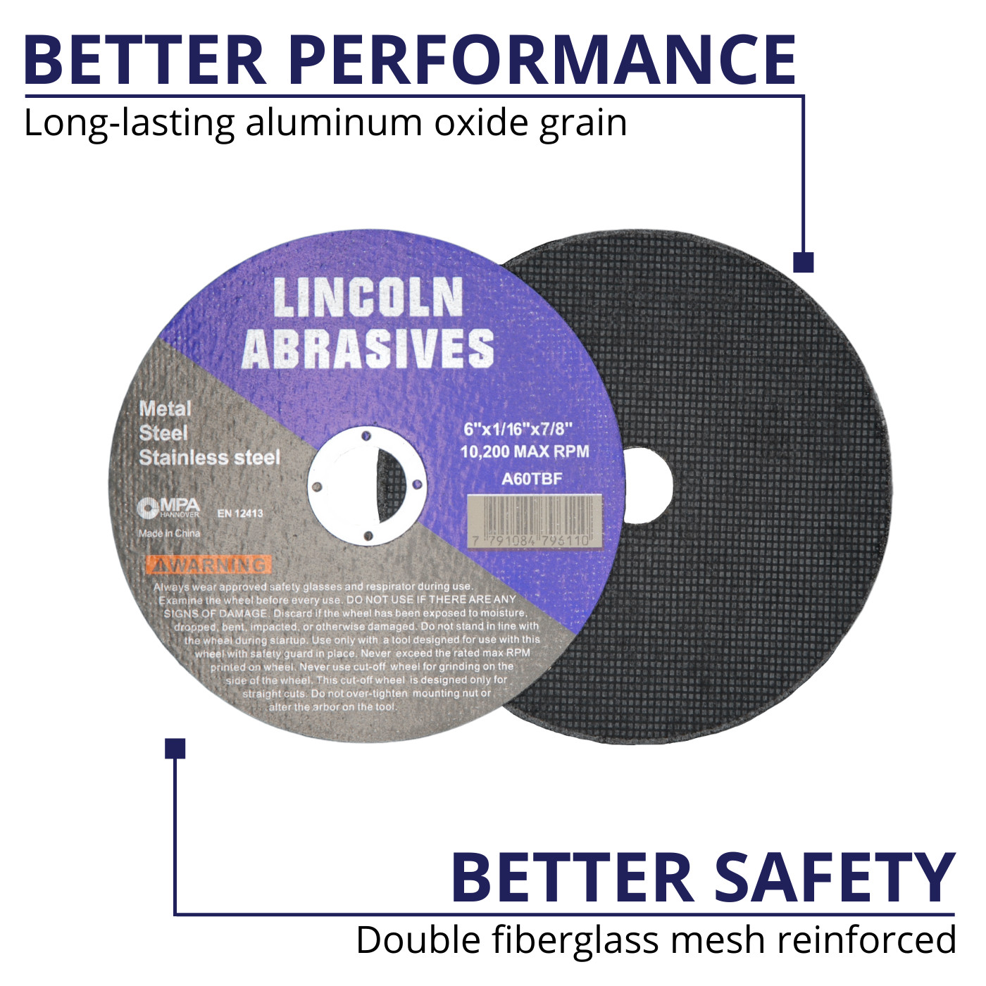 100 Pack 6″ x 1/16″ x 7/8″ Cut-off Wheel Cutting Discs Stainless Steel & Metal