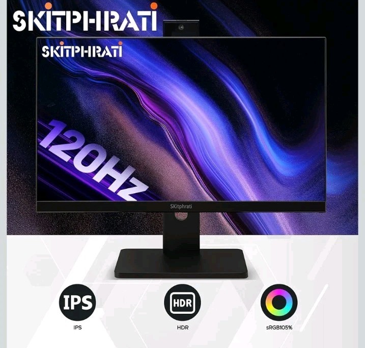 SKitphrati 23.8” Business Webcam Gaming Monitor, 1080P IPS 120HZ, Video Co