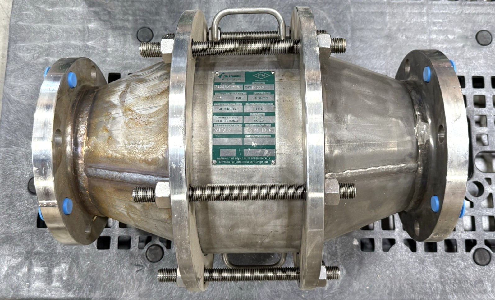 6″ Enardo 71206 D-66R CL150 316SS Bi-Directional 30 Min Flame Arrestor NEW 2012