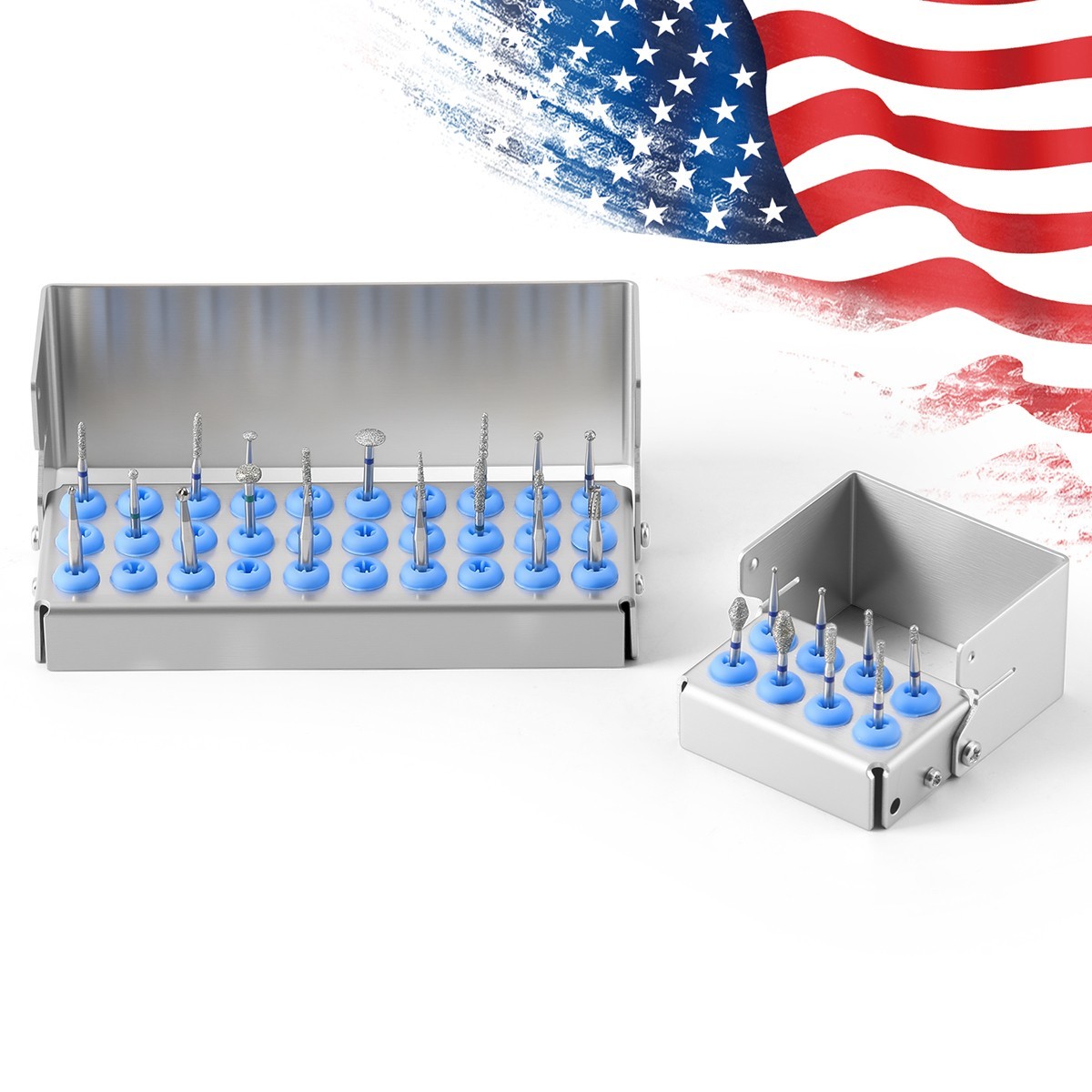 8/30Hole Dental Autoclave Bur Holder Block Disinfection Sterilizer for FG/CA Bur
