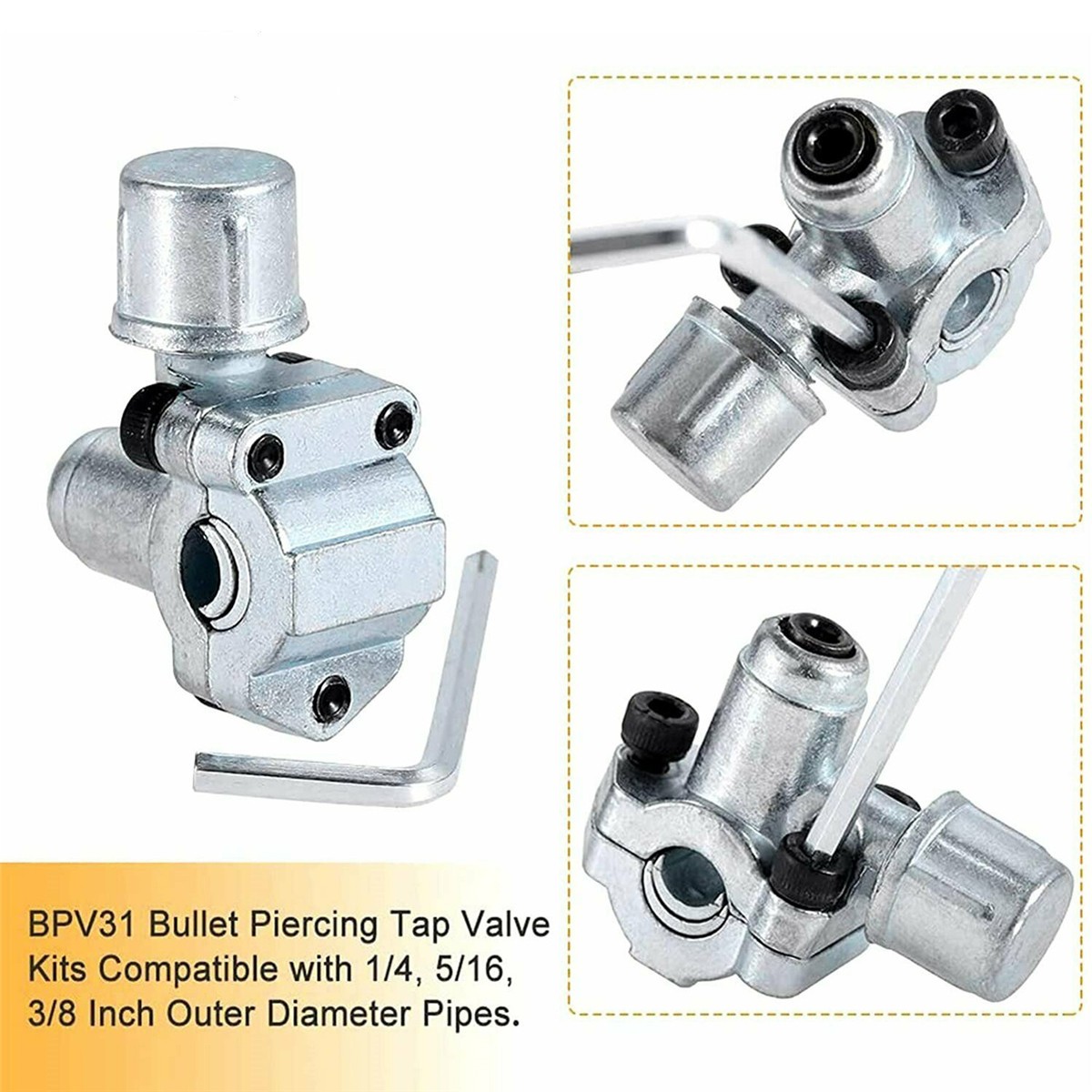 4PCS BPV31 Bullet Piercing Valve Set 3 in 1 Access for Air Conditioners A/C HVAC