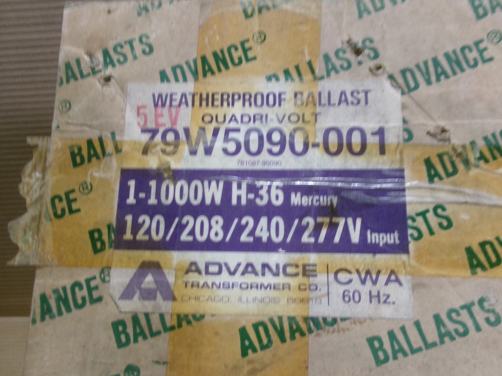 Advance 79W5090-001 Weatherproof 1000W HID Ballast QuadriVolt 120/208/240/277 AK