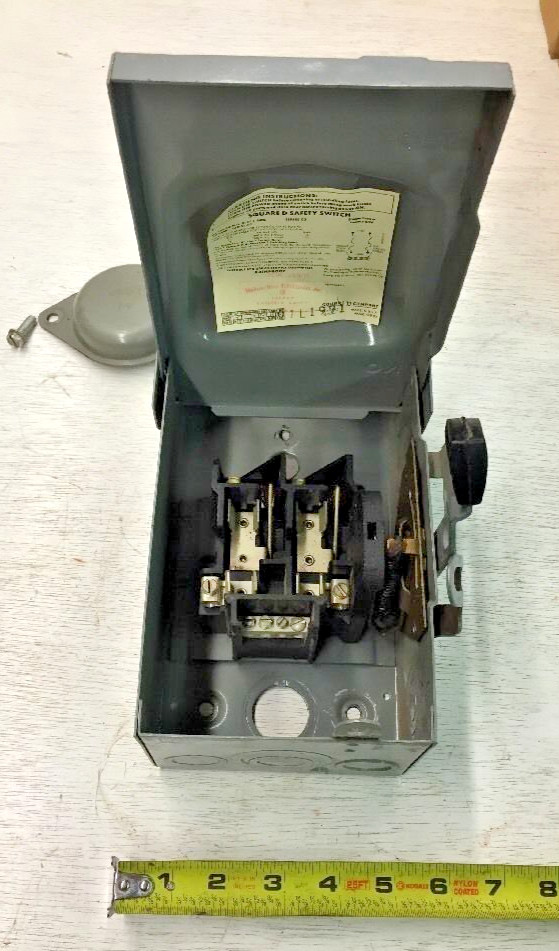 Square-D Safety Switch D-221-NRB Series C2, 30A, 240Vac, Single Throw