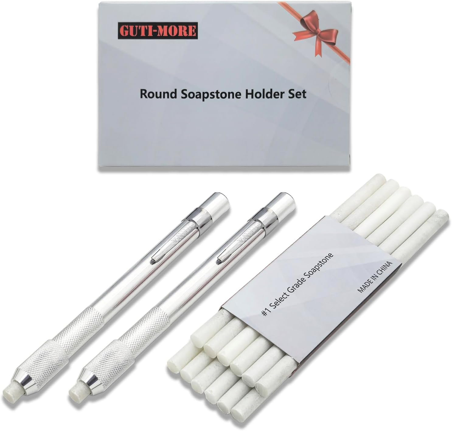 Gutimore Round Soapstone Holder 2pcs Round Soapstone Pencils with 14pcs Soaps…