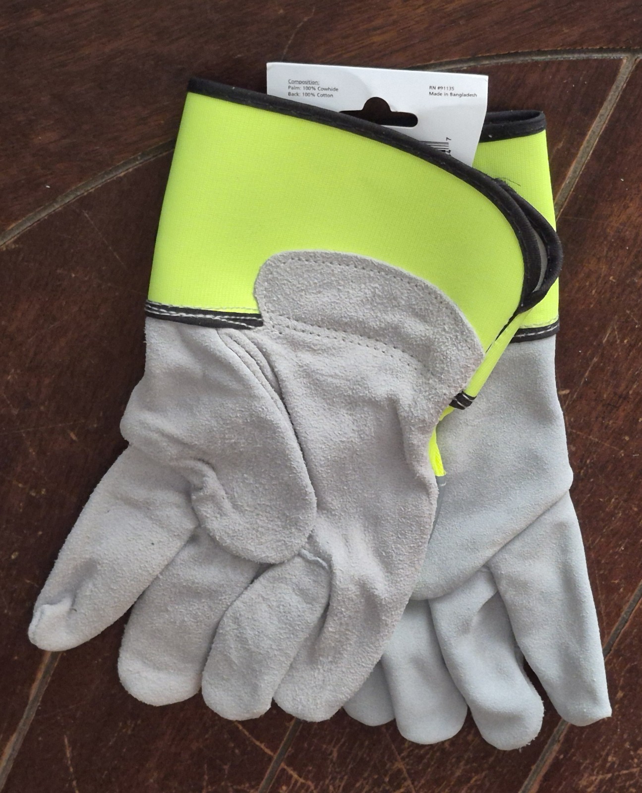 1 Pair of Cordova Hi-Vis Gloves with Leather Palm -Size LARGE- #F75551