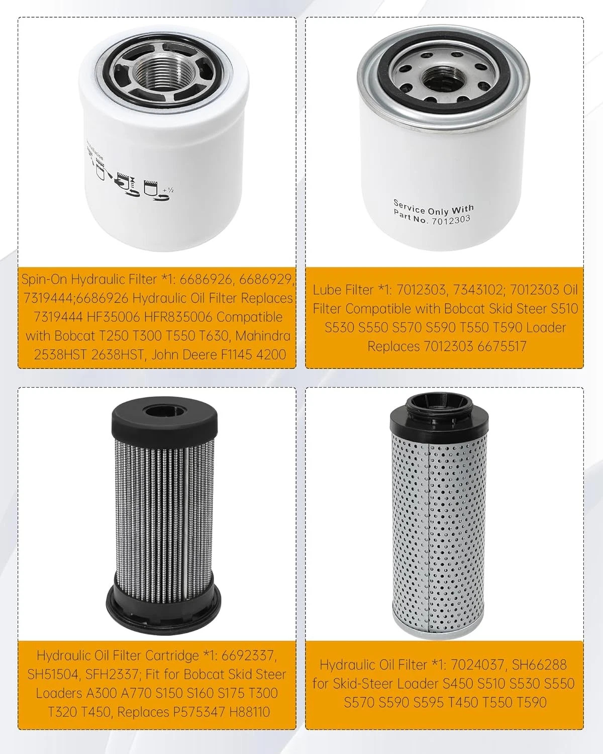 Filter Service Kit For Bobcat S450 S510 S530 S550 S570 S590 T450 T550 T590 T630