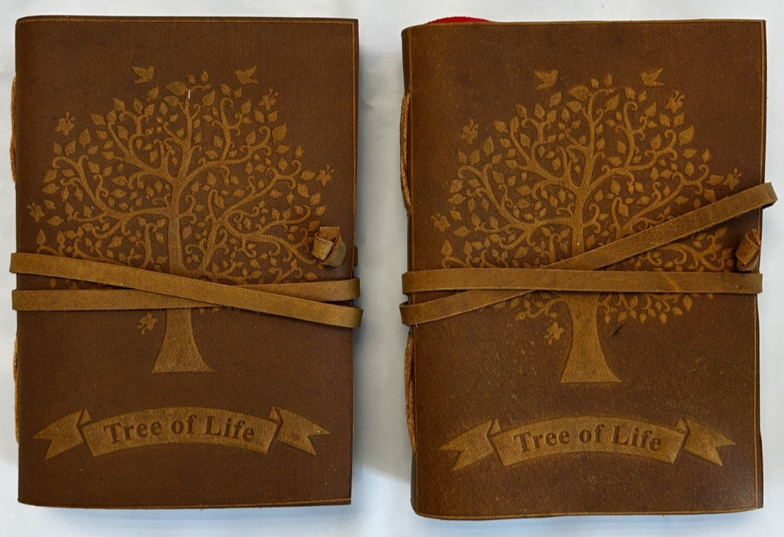 2-Pack Handcraft Genuine Leather TAN Diary Journal Notebook Tree of Life 110-Pgs