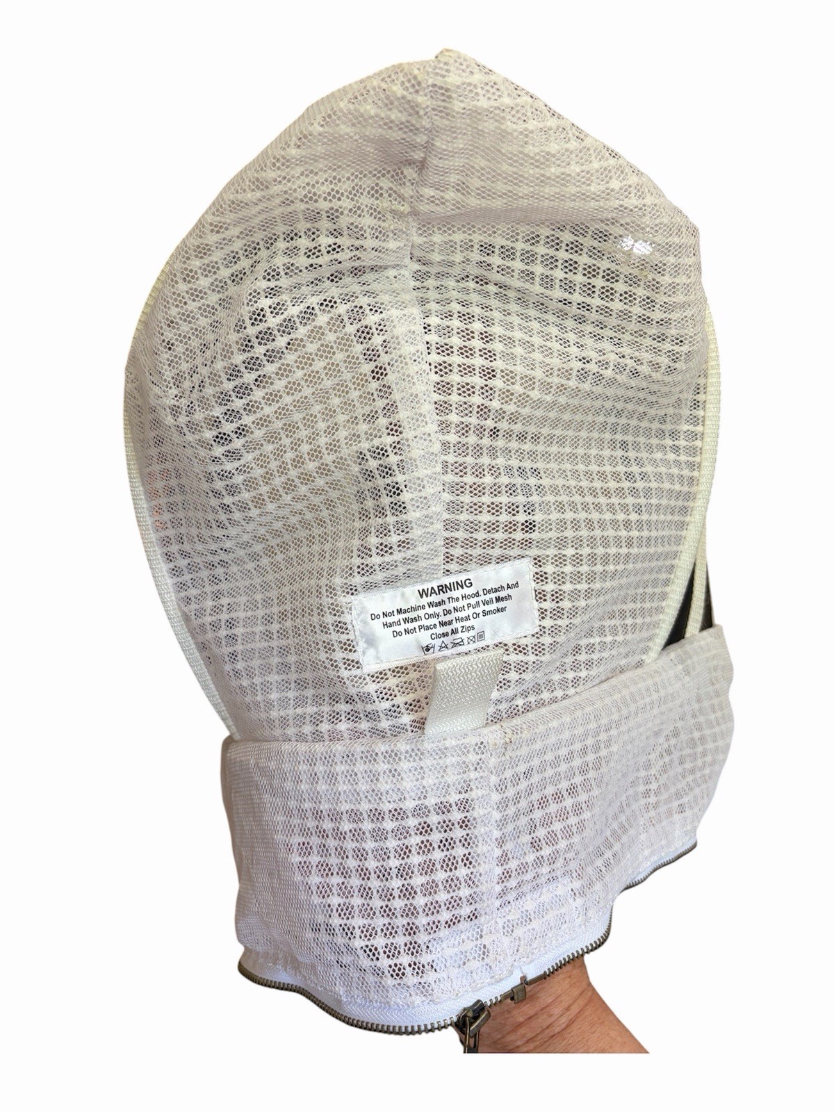 Beekeeping Veil Mesh Protective Hood w/ Zipper, Size M Adult Suit