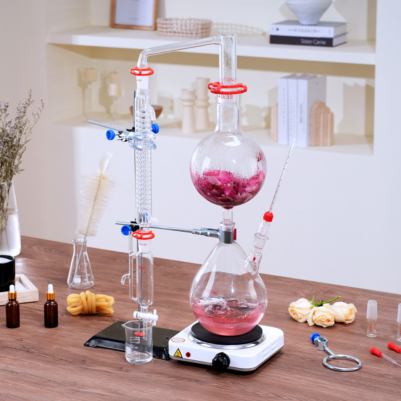 VEVOR Essential Oil Distillation Kit 2000ml Distillation Apparatus 28 pcs Set