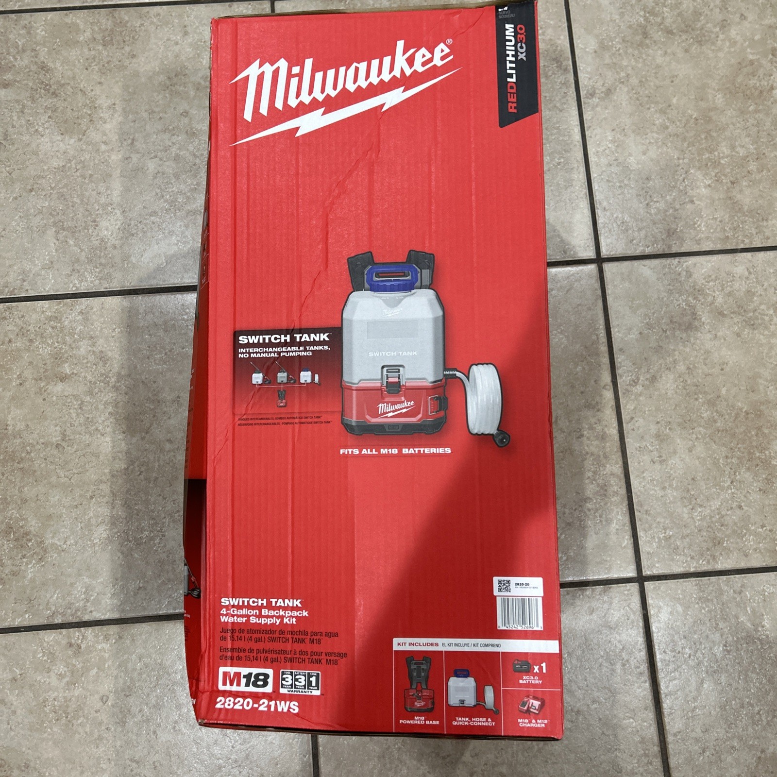 NEW Milwaukee 2820-21WS M18 4-Gallon Backpack Water Supply Kit Battery& Charger