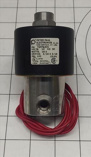 PETER PAUL – 75PP9ZCV – VALVE, SOLENOID, 12V, 16.0 WATT, 100PSI