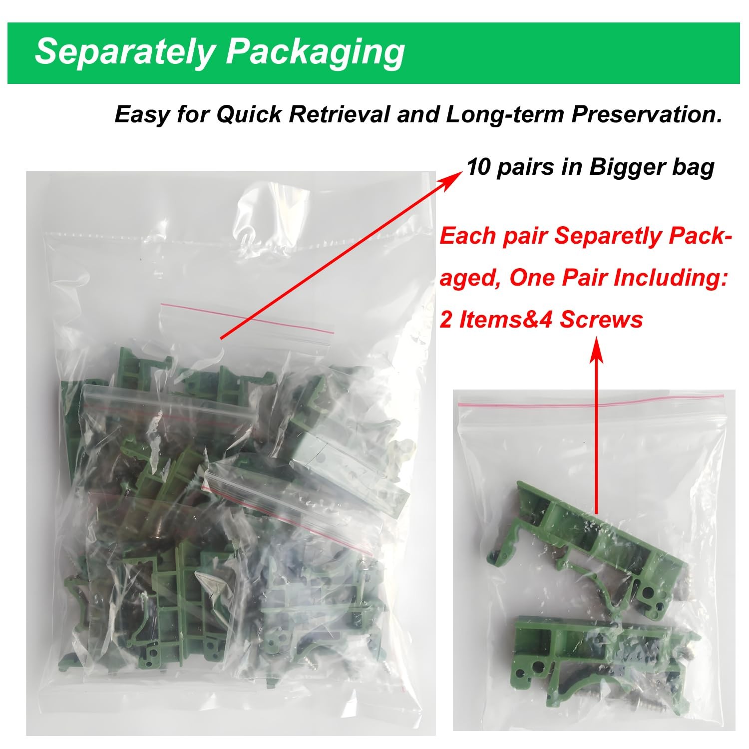 10 Sets DIN Rail Mounting Kit for PCB 35mm C45 Adapter Clips PA66 Green Panel…