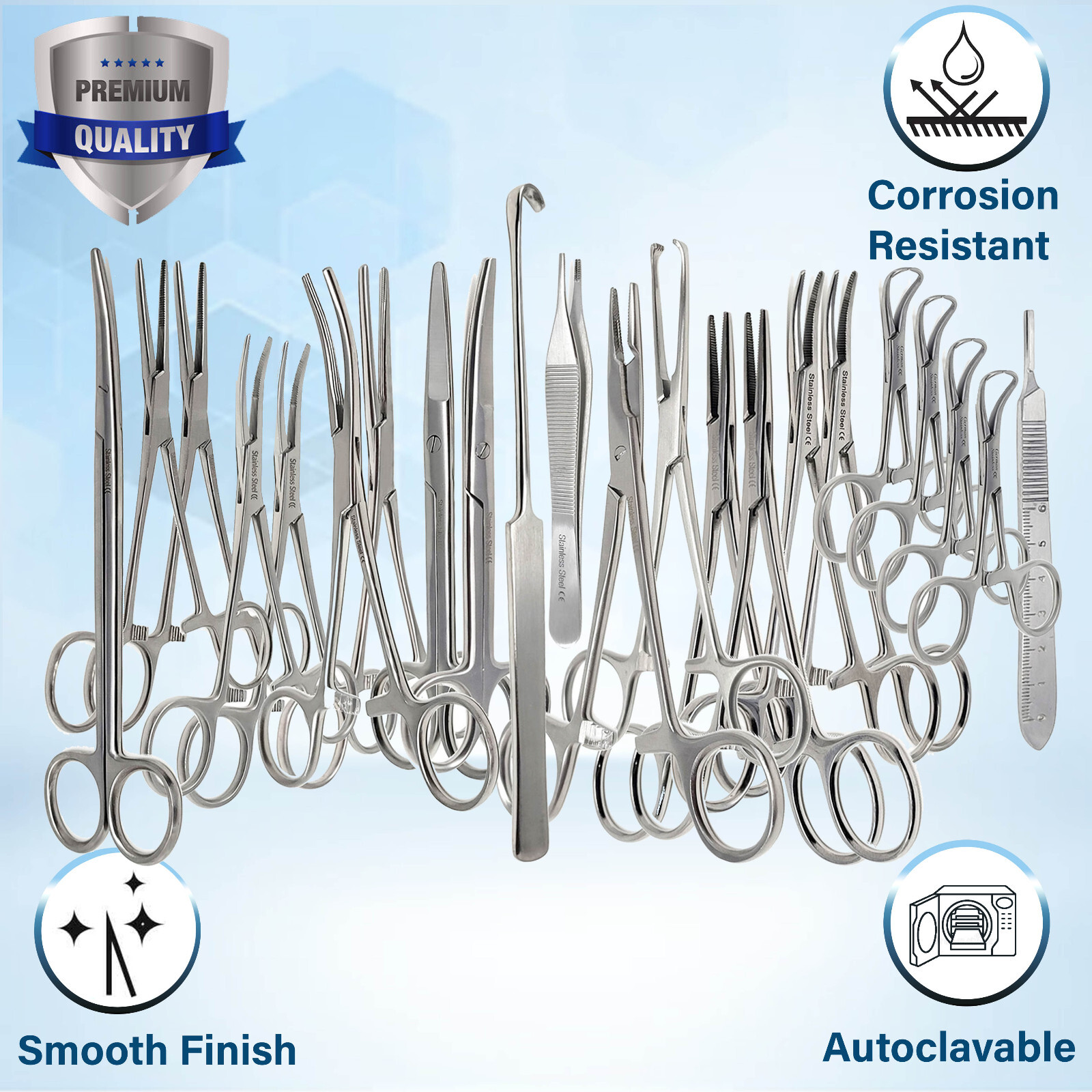 NEW 22pc Feline Spay Pack Kit Basic Surgery Instruments Stainless CE,Economy Set