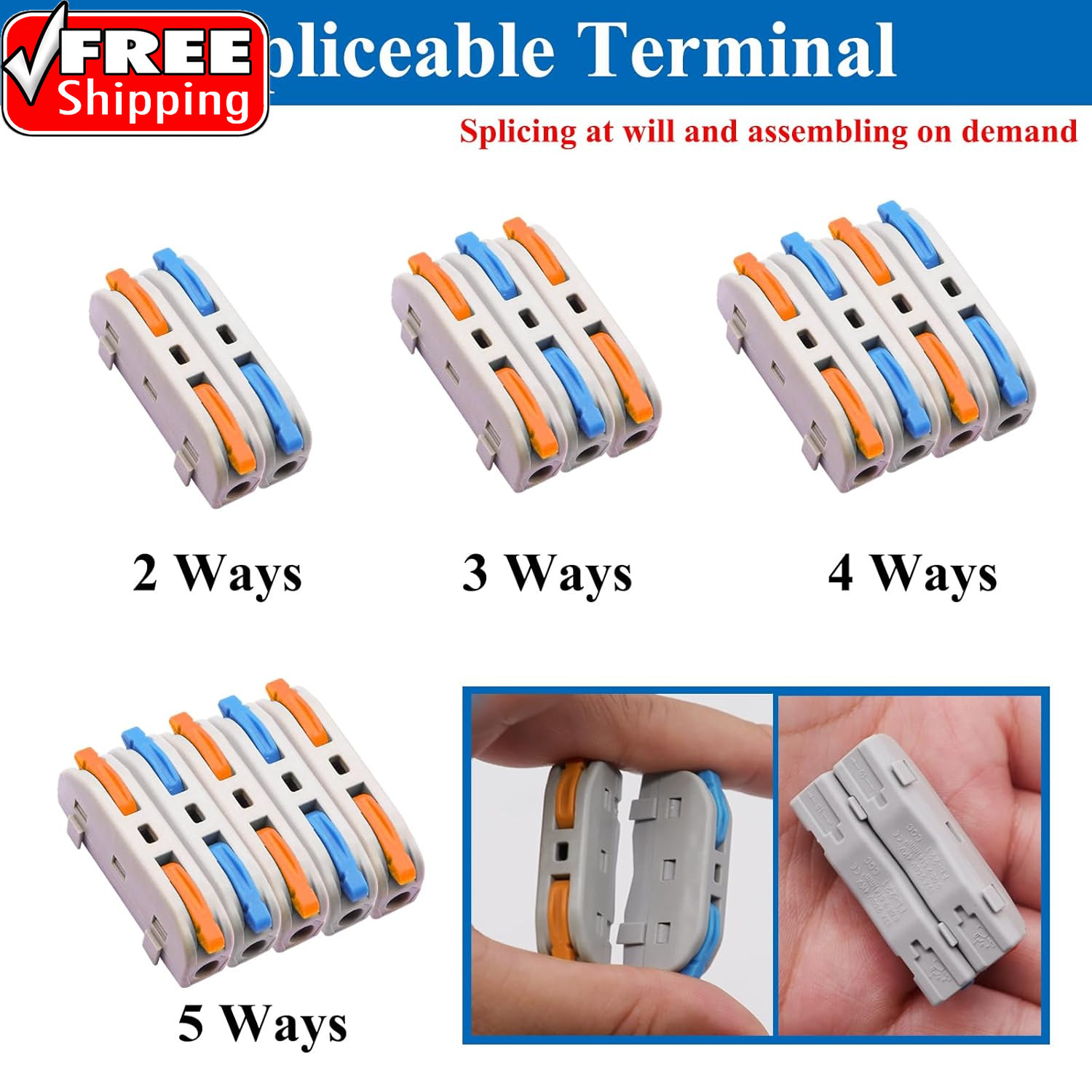 60PCS Lever Wire Connectors AWG28-12, Quick Connect Electrical Splicing Kit for