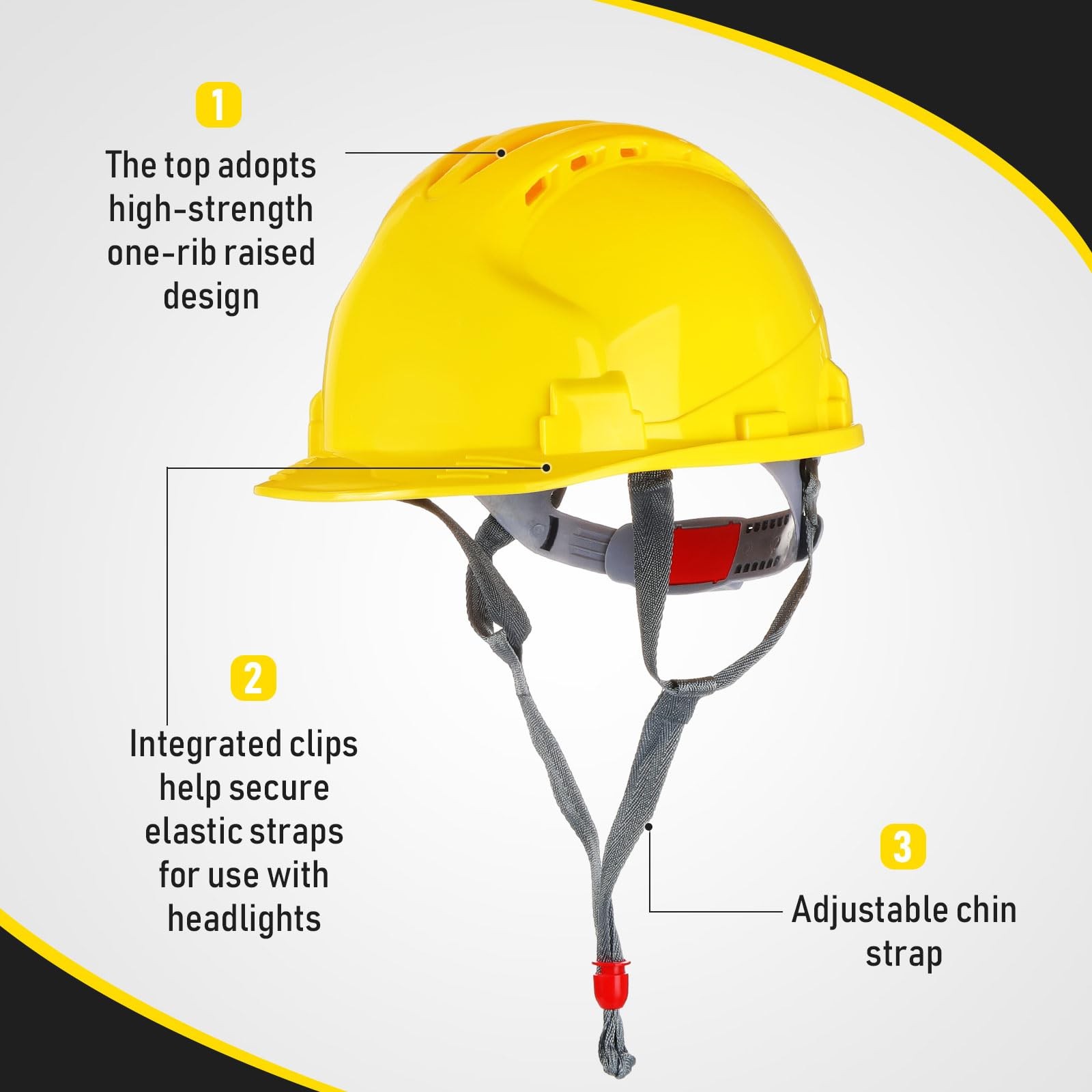 14 Pieces 4 Pt. Suspension Hard Hat Bulk Safety One Size, Yellow