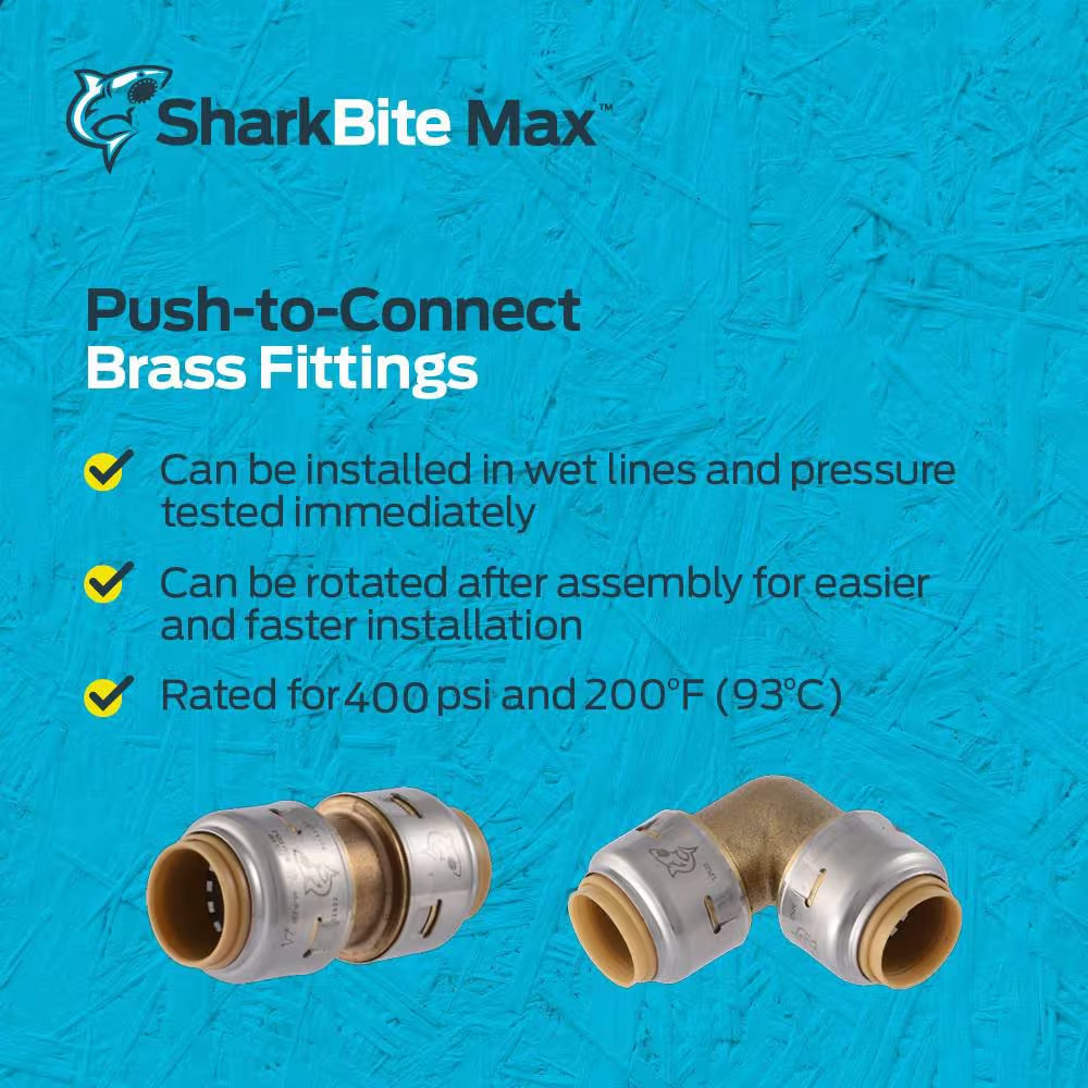 Max 1/2 In. Push-To-Connect X FIP Brass 90-Degree Elbow Fitting