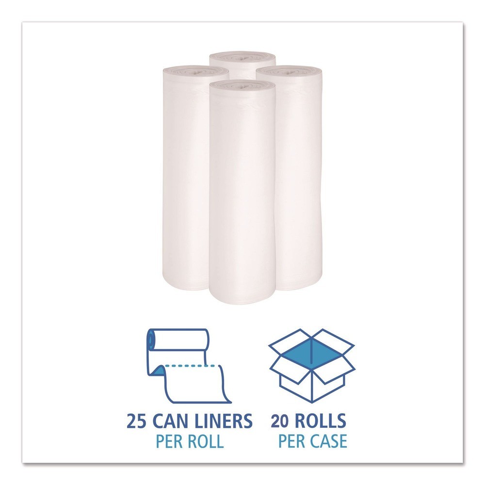 GEN 303613 30-gal. 10 mics Can Liners – Natural (25 Bags/RL, 20 RL/CT) New