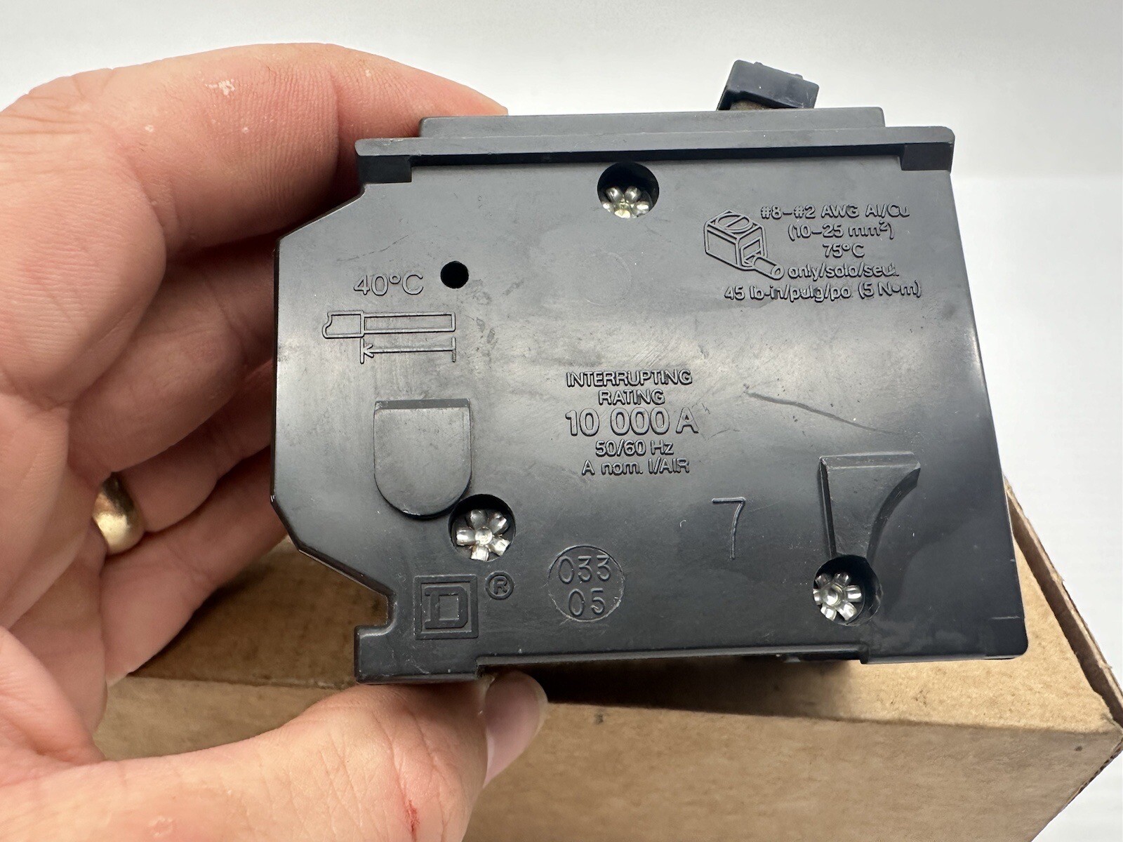 Square D HOM263 HOM 263 Plug-in Mount Circuit Breaker 50 Amp 120/240V EUC