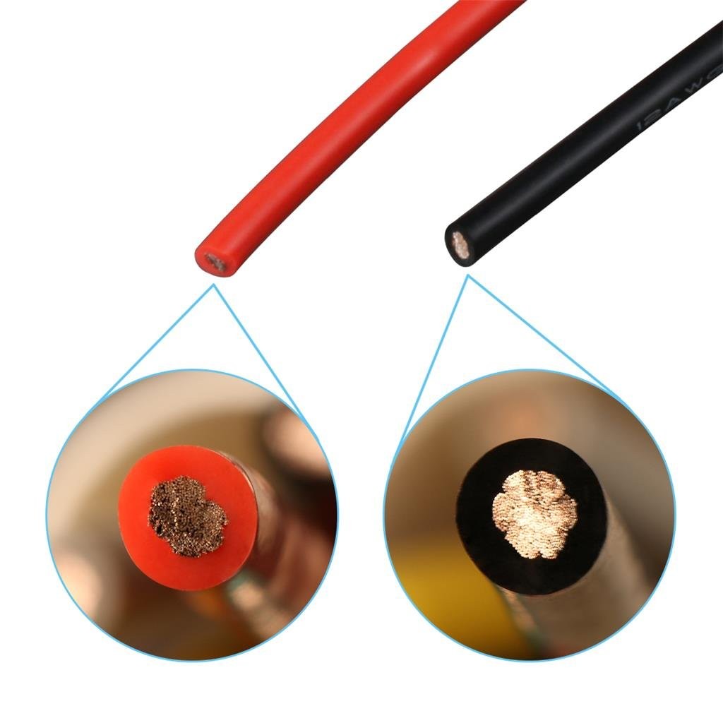 12 AWG Silicone Wire 25ft Red Black Flexible Stranded Tinned Copper Spool