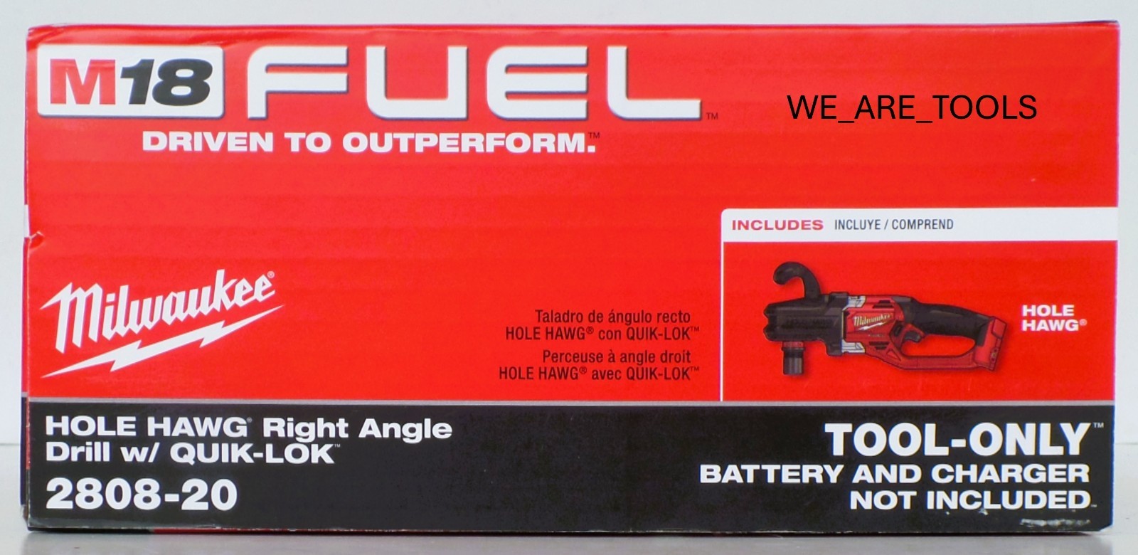 NEW BOXED Milwaukee M18 FUEL 2808-20 7/16″ Hole Hawg Right Angle Drill QUIK-LOK