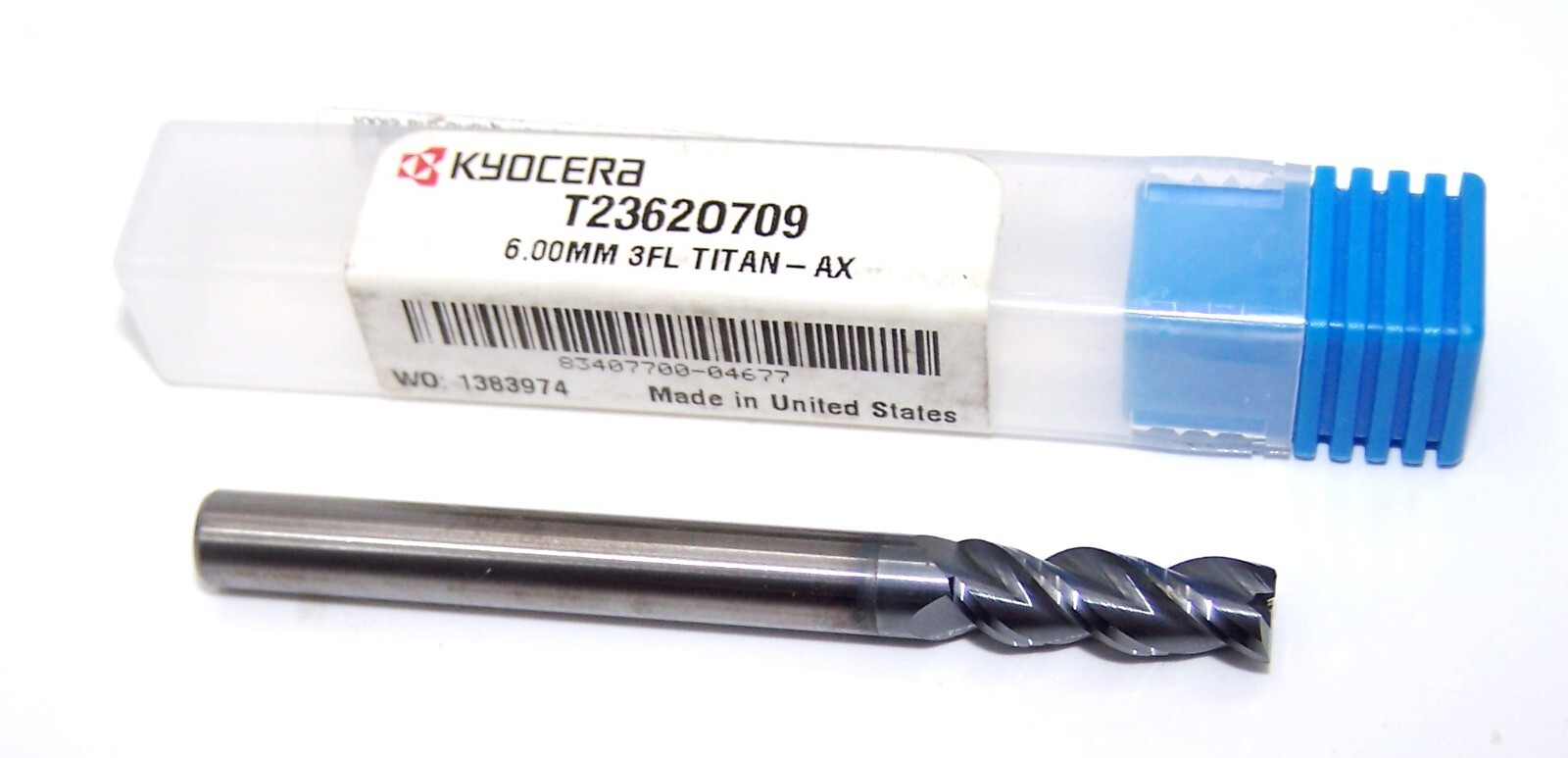 T2362O709 Kyocera Microtools 6.00mm Carbide 3 Flute End Mill AX Coated 0.2362″
