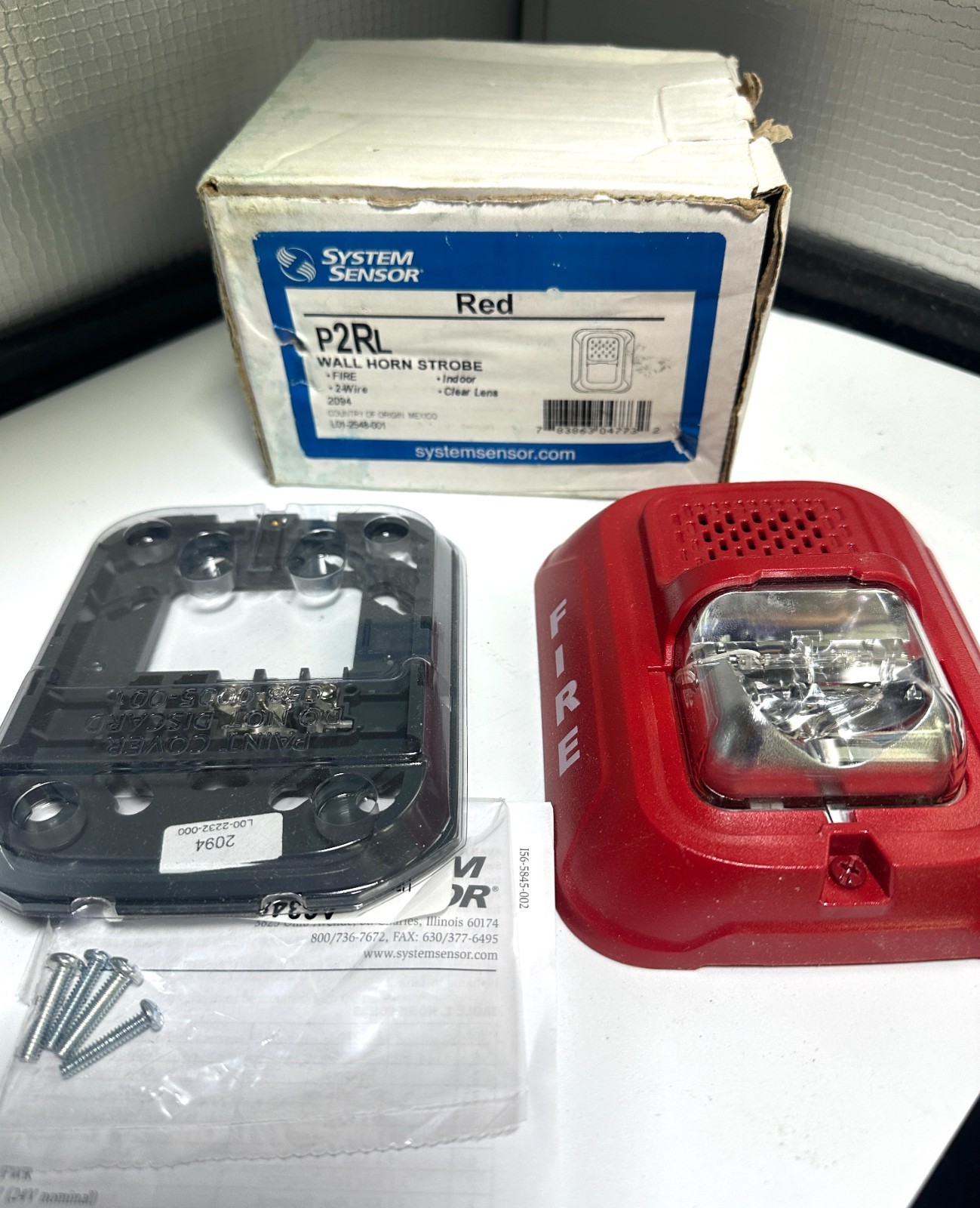 NEW SYSTEM SENSOR P2RL WALL AUDIBLE SPEAKER HORN & VISUAL STROBE RED FIRE ALARM